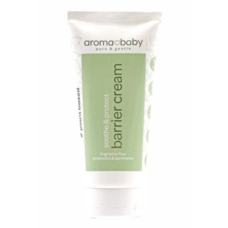Aromababy Barrier Cream in a 100g tube with a green label, designed to soothe and protect sensitive skin.