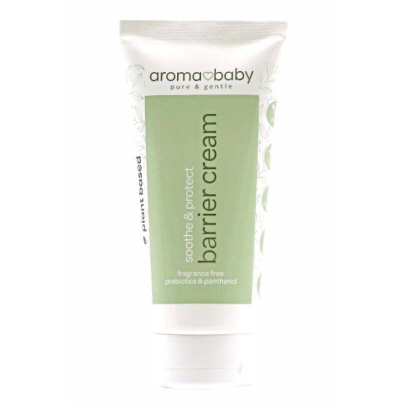 Aromababy Barrier Cream in a 100g tube with a green label, designed to soothe and protect sensitive skin.