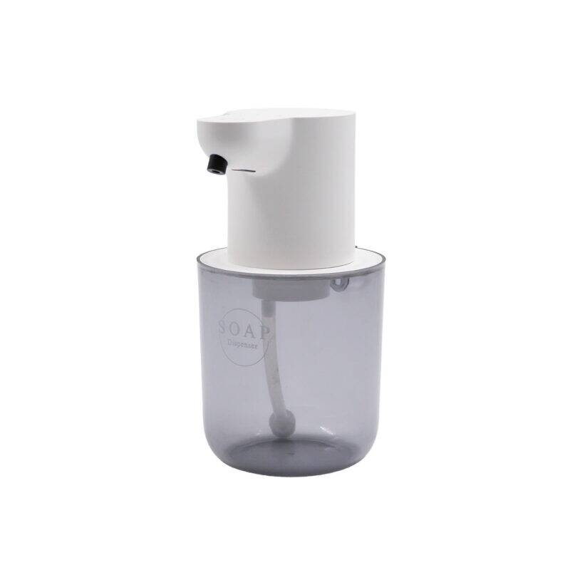 BabySafe Touchless Foam Soap Dispenser in white and gray, featuring a sleek design with a clear soap reservoir.
