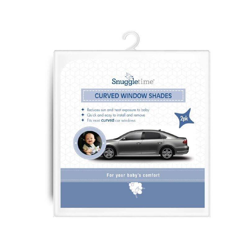 Snuggletime Curved Window Shades, 2-pack, designed to reduce sun exposure for babies, easy to install and remove.