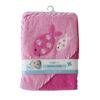 Snuggletime Deluxe Hooded Towel in Pink Fish design, featuring adorable embroidered fish and floral details.