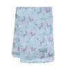Snuggletime Bamboo Muslin Receiver in blue star with a playful pink llama print. Soft and lightweight for comfort.