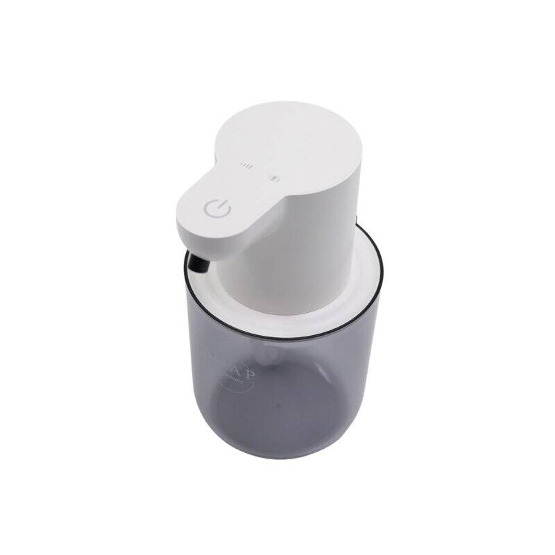 BabySafe Touchless Foam Soap Dispenser in white and clear, featuring a sleek design and touchless sensor for easy use.