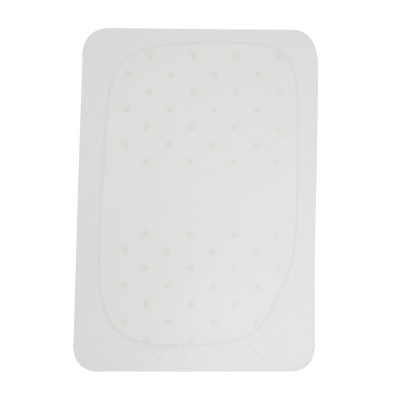 Snuggletime Bamboopaedic Healthtex Fitted Sheet in white, designed for large and standard camp cots, featuring breathable