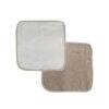 Snuggletime Deluxe Washcloths 2 Pack in blue and pink with soft, absorbent fabric and contrasting trim.