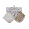 Snuggletime Deluxe Washcloths 2 Pack in pink and beige, made from 100% cotton, featuring a soft, textured design.