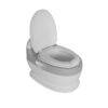 Snuggletime Comfort Toilet Seat Potty in gray and white with a soft, contoured seat for comfort.