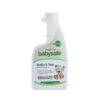 BabySafe Bottle & Teat Cleaner and Sanitiser, eco-friendly formula in a white bottle with a cartoon bear design.