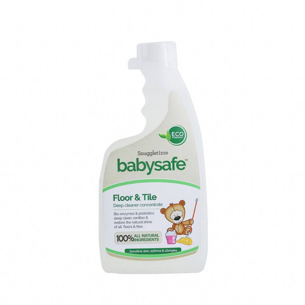 BabySafe Floor & Tile Deep Cleaner Concentrate, 500ml, featuring a bear graphic and eco-friendly label.