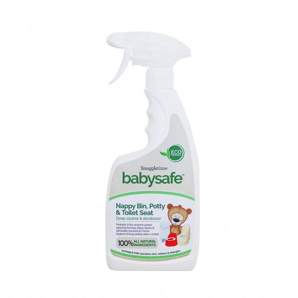 BabySafe Nappy Bin, Potty & Toilet Seat Deep Cleaner and Deodoriser, 500ml, eco-friendly formula with a spray nozzle.