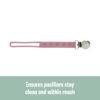 Back To Nature Silicone Pacifier Clip in pink with flower design, keeps pacifiers clean and easily accessible.