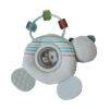 Back To Nature Teether & Spinning Rattle in blue and pink, featuring a turtle design with textured teething surfaces.