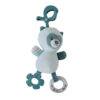 Back To Nature Wiggle & Giggle Pals, blue and pink plush toy with a clip and teething rings.