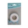 Back To Nature Elephant Teether Ring in blue and green, featuring a soft silicone design with a wooden center.