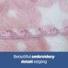 Snuggletime Double Fleece Baby Blanket in pink featuring beautiful embroidered edging detail.