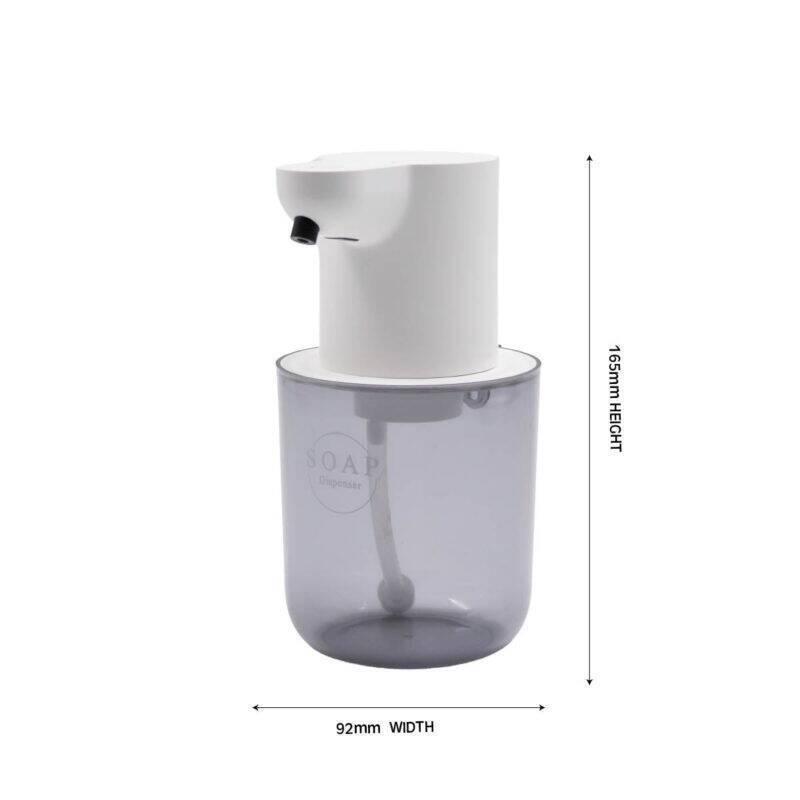 BabySafe Touchless Foam Soap Dispenser in white and transparent gray, showcasing a sleek design with a sensor for touchless