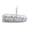 Snuggletime Deluxe Comfort Pod in floral design with a soft, padded base and an activity arch for playtime.