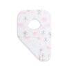 Infancie Bib & Burpa Set in pink and white with dandelion print, featuring a soft, absorbent backing.