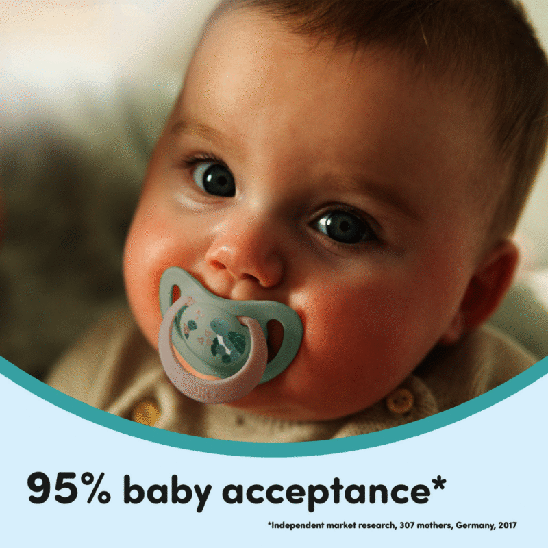 Nuk First Choice Whale Soother for ages 18-36 months, featuring a cute whale design and soft silicone material.