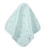 Infancie Bamboo Wash Cloth in mint green with turtle print, soft texture, part of a 3-pack including blue and pink options.