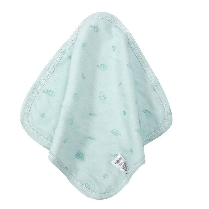 Infancie Bamboo Wash Cloth in mint green with turtle print, soft texture, part of a 3-pack including blue and pink options.