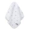 Infancie Bamboo Wash Cloth in white with green turtle pattern, showcasing soft texture and rounded corners.