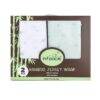 Infancie Bamboo Jersey Wraps 2Pk in green, featuring a soft, breathable fabric with a delicate leaf pattern.