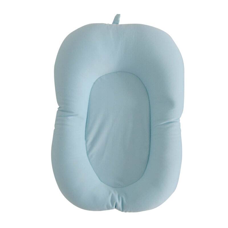 Snuggletime Microbead Baby Bather Cushion in blue, featuring a soft, cushioned design for infant bathing support.