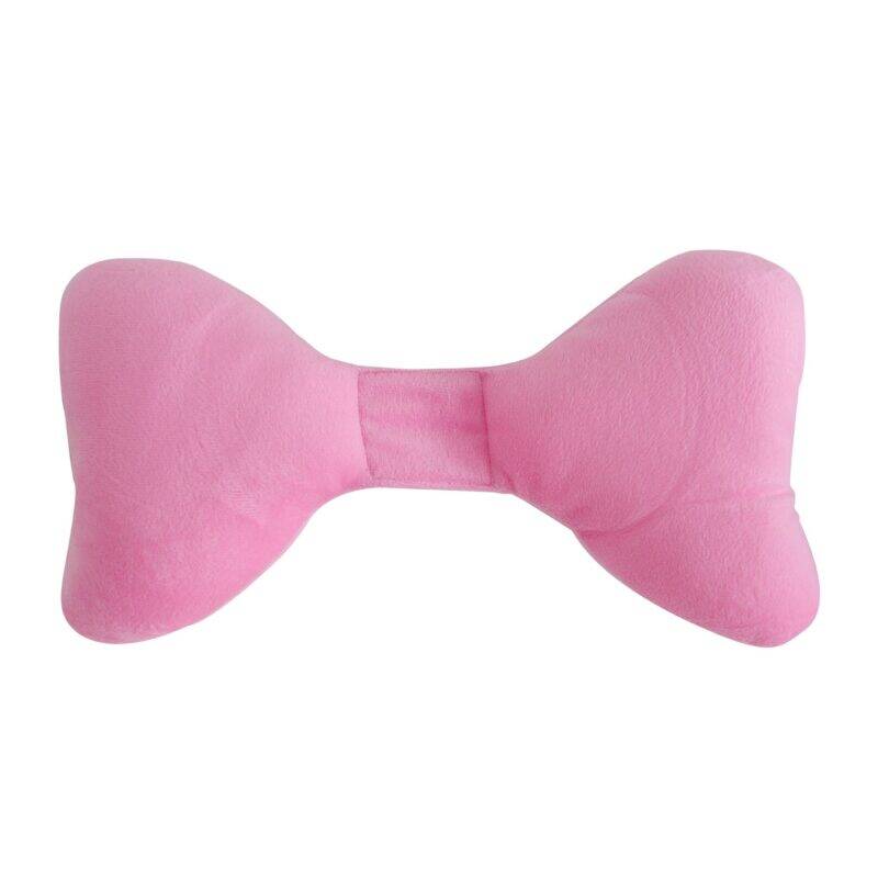 Snuggletime Angelwings Neck Cushion in soft pink, shaped like a bow for comfortable neck support.