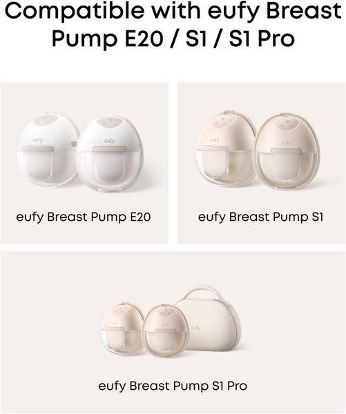eufy Breast Pump Flange for E20/S1/S1 Pro, 24mm and 27mm sizes, two-pack, designed for comfortable pumping.