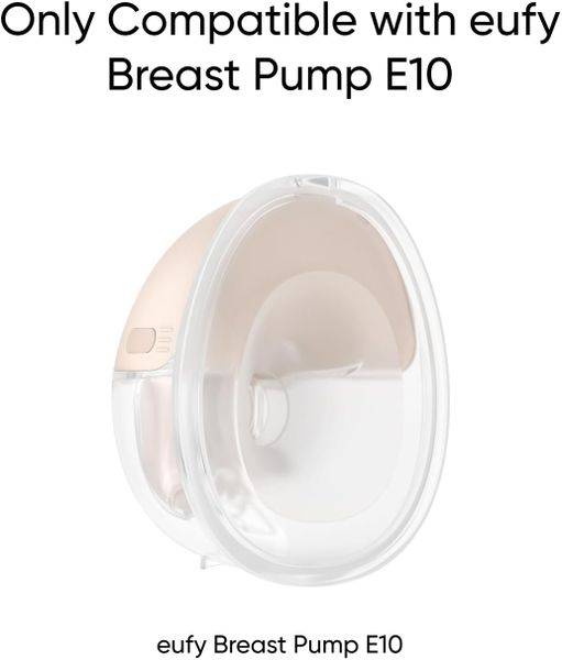 eufy Flange for Breast Pump E10, clear and beige, compatible with E10 model, available in 24mm and 27mm sizes, 2-pack.