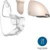 Eufy S1 Pro Portable Smart Wearable Electric Breast Pump in light beige with a clear silicone collector attachment.