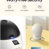 eufy C10 2K Wireless Smart Baby Monitor with privacy features, showing the microSD slot and privacy mode indicator.