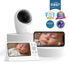 eufy E21 Wireless 4K Portable Smart Baby Monitor with camera and display, showcasing a sleeping baby on the screen.