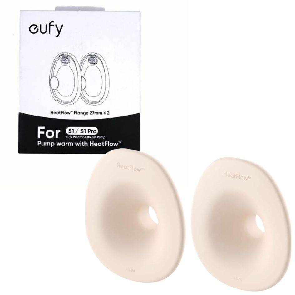 Eufy HeatFlow Flange set, 27mm, two beige flanges designed for S1/S1 Pro breast pump.