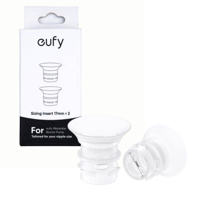 Eufy Wearable Breast Pump Sizing Insert, 17mm, two inserts included, designed for optimal fit and comfort.