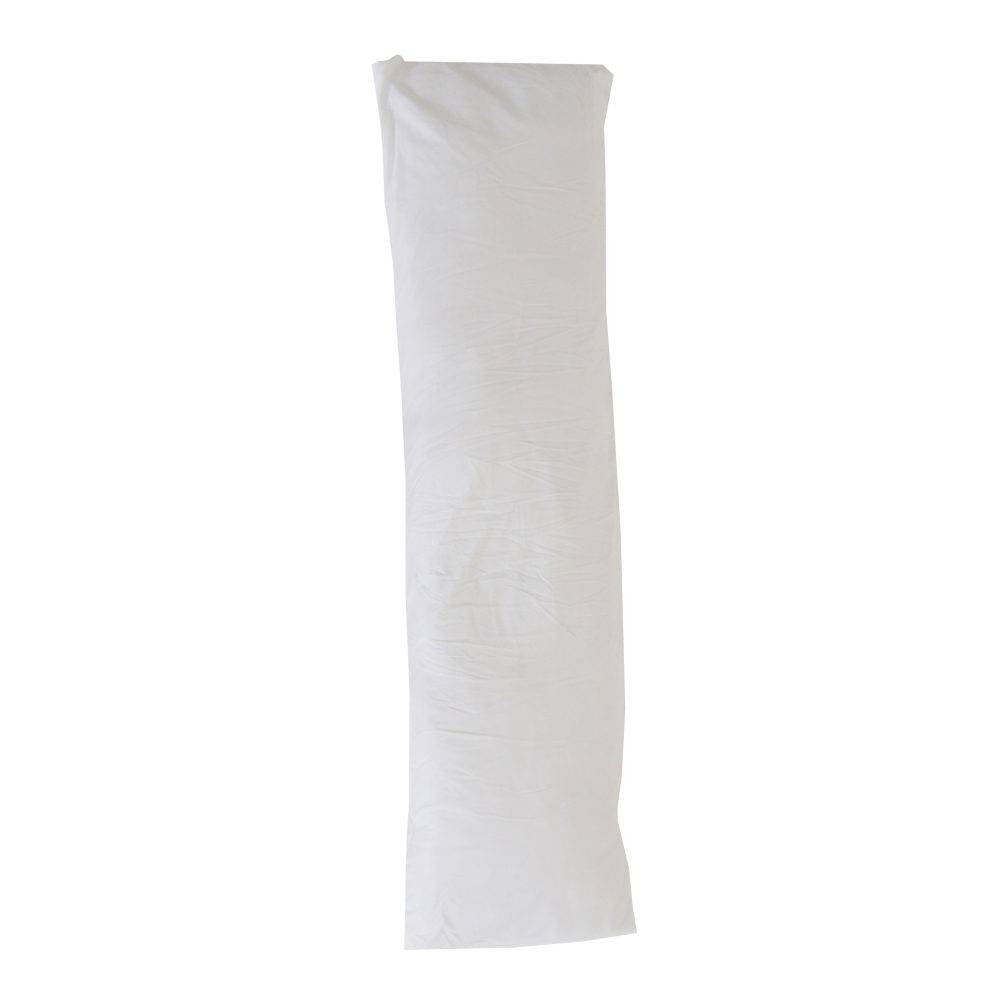 Snuggletime Maternity Pillow in white, long and cylindrical shape for optimal support during pregnancy.