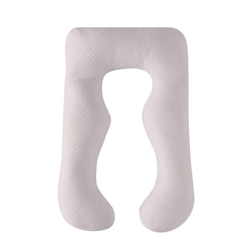 Snuggletime Full Body Pregnancy Support Pillow in bamboo, featuring a U-shaped design for optimal support and comfort.